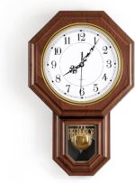 Pendulum Wall Clock Battery Operated, Imitation Wood Plastic Regulator Clock wit... - Image 2
