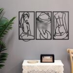 Peryiter 3 Pcs Modern Minimalist Wall Decor Abstract Metal Wall Art Metal Line A... - Image 2