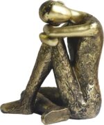 Pigort Thinker Statue Abstract Sculpture - Collectible Rustic Gold Figurine Art ... - Image 2