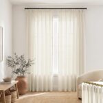 Pinch Pleated Linen Curtains 90 Inch Long, Cotton Blend Perfect Length Floor to ... - Image 2