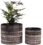 Plant Pots Indoor 2 Pack, 5 & 7 Inch Ceramic Planter Pots with Drainage Hole, Se... - Image 2
