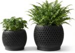 Plant Pots, Modern 3D Printed Honeycomb Planters for Indoor Plants, 4.7/6 Inch M... - Image 2