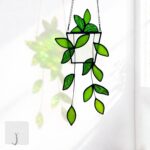 Plant Stained Glass,Stained Glass Window Hanging,Real Handmade Suncatcher,Artifi... - Image 2