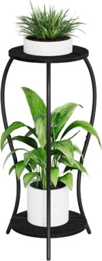 Plant Stand Indoor, 2 Tier Round Tall Plant Stand, Flower Pot Stand, Plant Shelf... - Image 2