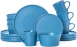Plates and Bowls Sets for 4 - CJDC-QUELO 16 Piece Stoneware Dinnerware Sets with... - Image 2
