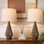 PoKat 23.5'' Table Lamps Set of 2 for Bedroom, Farmhouse Nightstand Lamps for Li... - Image 2