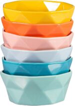Porcelain Ramekins Dessert Bowls - 8 Ounce Ceramic Oven Safe Geometric Bowl for ... - Image 2