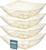 Posh Setting - Gold Glitter Plastic Serving Bowls for Party (32oz - 4 Pack) Squa... - Image 2