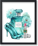 Poster Master Turquoise Blue Designer Print - Fashion Poster - Shoes, Lipstick &... - Image 2