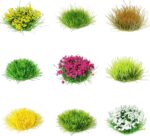 Potanro 126pcs Static Grass Tufts and Miniature Flowers Cluster for Crafts,Diora... - Image 2