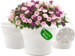 Pottiffe 10 Inch Plastic-Flower-Pot-for-Indoor-Plants, 4 Pack Large Outdoor Plan... - Image 2