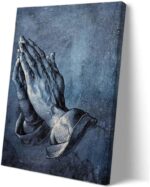 Praying Hands Wall Art Prayer Poster Vintage Famous Painting Framed Wall Hanging... - Image 2