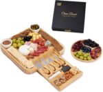 Premium Bamboo Charcuterie Board Set with Hidden Drawer & 4 Cheese Knives - 13x1... - Image 2