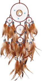 Premium Crystal Turquoise Tree of Life Five Rings Dreamcatcher Hanging Decoratio... - Image 2