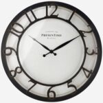 Presentime & Co 13" Farmhouse Series Wall Clock, Vintage Style, Retro Clock, Sil... - Image 2