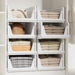 Proarea 5 Pack Stackable Storage Bins, Closet Organizers and Storage, Foldable C... - Image 2