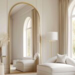 Prywot Arched Full Length Mirror, 70"x26" Free Standing Floor Mirror, Modern Ful... - Image 2