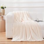 Puncuntex Flannel Fleece Throw Blanket Cream White 50"×60",Super Soft Plush Cozy... - Image 2