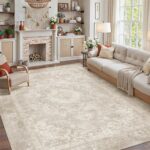 PureCozy Beige 6x9 Area Rug for Living Room Washable Vintage Large Carpet Non Sl... - Image 2