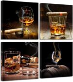 Pyradecor Cigar Wine Whisky Canvas Prints Wall Art Liquor Still Life Pictures Pa... - Image 2