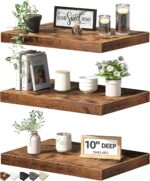 QEEIG 10" Deep Floating Shelves for Wall - 10 x 16 inch Book Shelf Bathroom Bedr... - Image 2