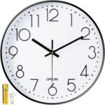 QPEUIM Wall Clock 12 Inch Wall Clocks Non-Ticking Battery Operated with Stereosc... - Image 2