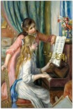 QUNYAAE Pierre Auguste Renoir Art Painting Two Girls Playing Piano Poster Canvas... - Image 2