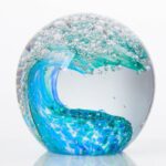 Qianwei Hand Blown Ocean Waves Crystal Ball - Glass Collectible Figurines Spere ... - Image 2