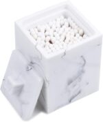 Qtip Holder for Bathroom with Lid – Square Cotton Swab Organizer, Cotton Ball Di... - Image 2