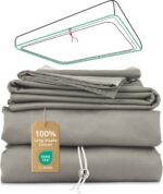 Queen Bed Sheets Set, 4PCS 100% Egyptian Long-Staple Cotton Bedding Sheets with ... - Image 2