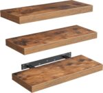 RALGEND Floating Shelves for Wall, 1.5" Thick Wall Shelf Set of 3 with Invisible... - Image 2