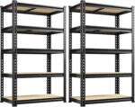 REIBII Set of 2 Storage Shelves 5 Tier Garage Shelving Heavy Duty Metal Shelving... - Image 2