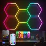 RGB Hexagon Garage Lights, Music Sync LED Hexagon Lights for Gaming Room, Smart ... - Image 2