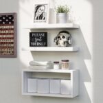 RICHER HOUSE White Floating Shelves Set of 3, Modern Bathroom Shelves Wall Mount... - Image 2