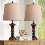 ROTTOGOON Retro Table Lamps Set of 2 Nightstand Lamp for Bedroom Vintage Rustic ... - Image 2