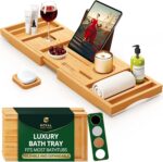 ROYAL CRAFT WOOD Premium Foldable Bathtub Tray Caddy - Wood Bath Tray for Tub, B... - Image 2