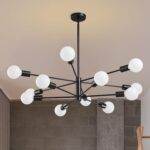 RUIYEY Modern Sputnik Chandeliers Light, 12-Light Black Chandeliers for Dining R... - Image 2