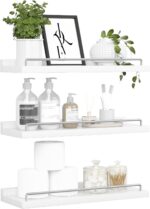 RYOFOBETTO Floating Shelves for Wall Decor, White and Grey Shelves for Bathroom,... - Image 2