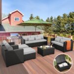 Rattaner Patio Furniture Sets 7 Pieces Outdoor Furniture Sectional Patio Couches... - Image 2