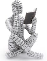 Reading Figurine Bookshelf Decor, Creative Abstract Thinker Statue, Home Office ... - Image 2