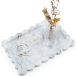 Real Natural Scalloped Marble Tray for Bathroom, Vanity, Kitchen and Desktop, De... - Image 2