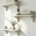 Real Wood White Shelves for Wall - 17 inch (3 Pack) - Easy to Install, Template ... - Image 2