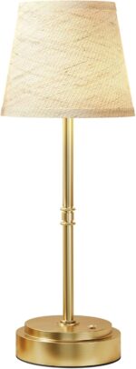 Rechargeable Cordless Table Lamp Gold - 1 Pack Brass 7500mAh Battery Operated La... - Image 2