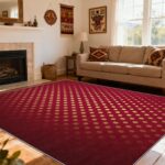 Red Gold Rug 5x6 - Burgundy Gold Rugs for Bedroom Non Slip Low Pile Machine Wash... - Image 2