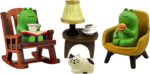 Refintural Miniature Frog Figurines Statue, Adorable Frog Collectibles for Desk ... - Image 2
