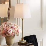 Regency Hill Julia Traditional Buffet Table Lamp 29 1/2" Tall Skinny Gold Column... - Image 2