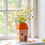 Remerry Ceramic House Shape Vase 2.4 x 3.8 Inch Mini Handmade Vase Decorative Sm... - Image 2