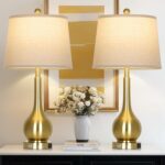 Rinweey 26" Gold Lamps Set of 2 for Living Room, Touch Control Table Lamps for B... - Image 2