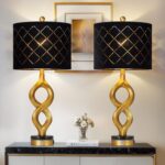 Rinweey Black and Gold Table Lamps Set of 2 for Living Room, 30" Tall Touch Cont... - Image 2