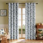 Rinwoc Modern Farmhouse Leaf and Floral Print Blackout Curtains Set of 2 Panels ... - Image 2